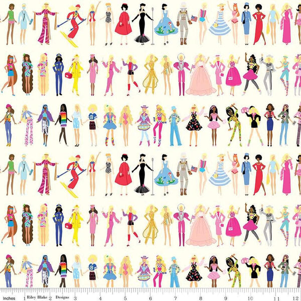 Image of the Barbie World Barbie Dolls quilting cotton fabric by Riley Blake Designs. Features barbie dolls. Official Licensed Product.
Cute Little Fabric Shop