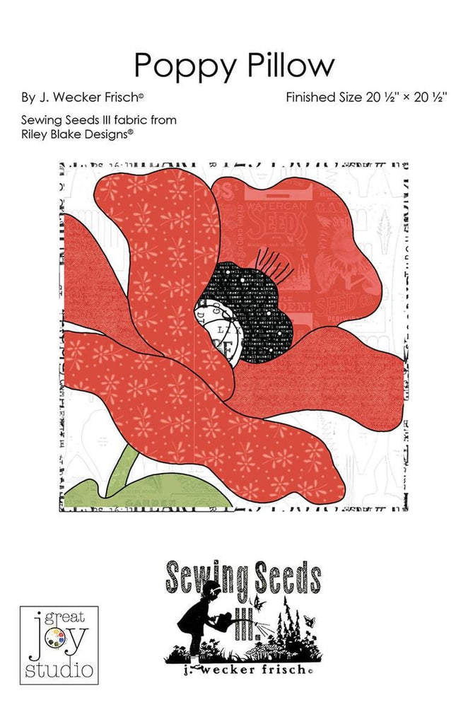 Image of the Poppy Pillow Pattern by J. Wecker Frisch for Riley Blake Designs. Features a flower on a quilt. 
Cute Little Fabric Shop