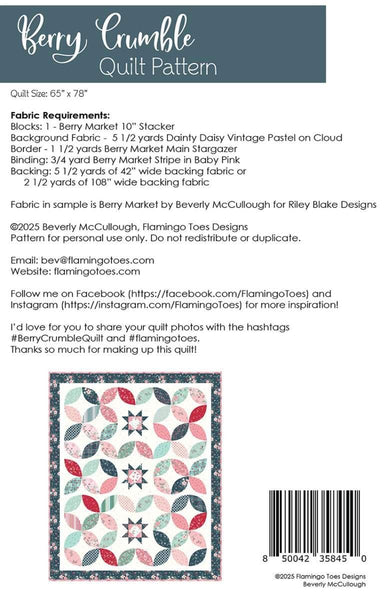 Image of the Stacking Stars quilt pattern by Beverly McCullough for Riley Blake Designs. Features the fabric requirements. 
Cute Little Fabric Shop