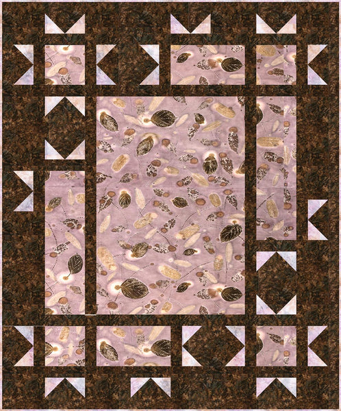 Image of the Expressions Batiks Express Yourself! Botanicals Starlight Quilt Kit Wistful Mauve by Riley Blake Designs. Features a batik quilt. 
Cute Little Fabric Shop
