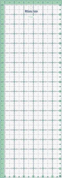 Image of the Lori Holt Cute Cuts™ Ruler 6.5 x 18.5 by Riley Blake Designs. Features a green ruler. 
Cute Little Fabric Shop