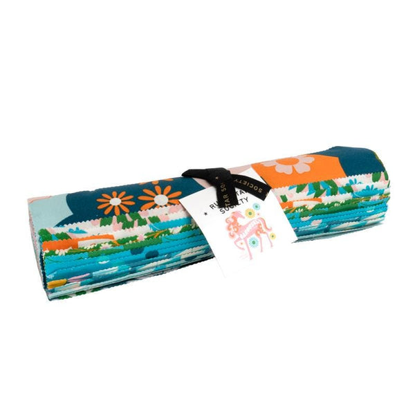 Image of the Carousel layer cake by Ruby Star Society for Moda Fabrics. Features bright colored fabrics. 
Cute Little Fabric Shop