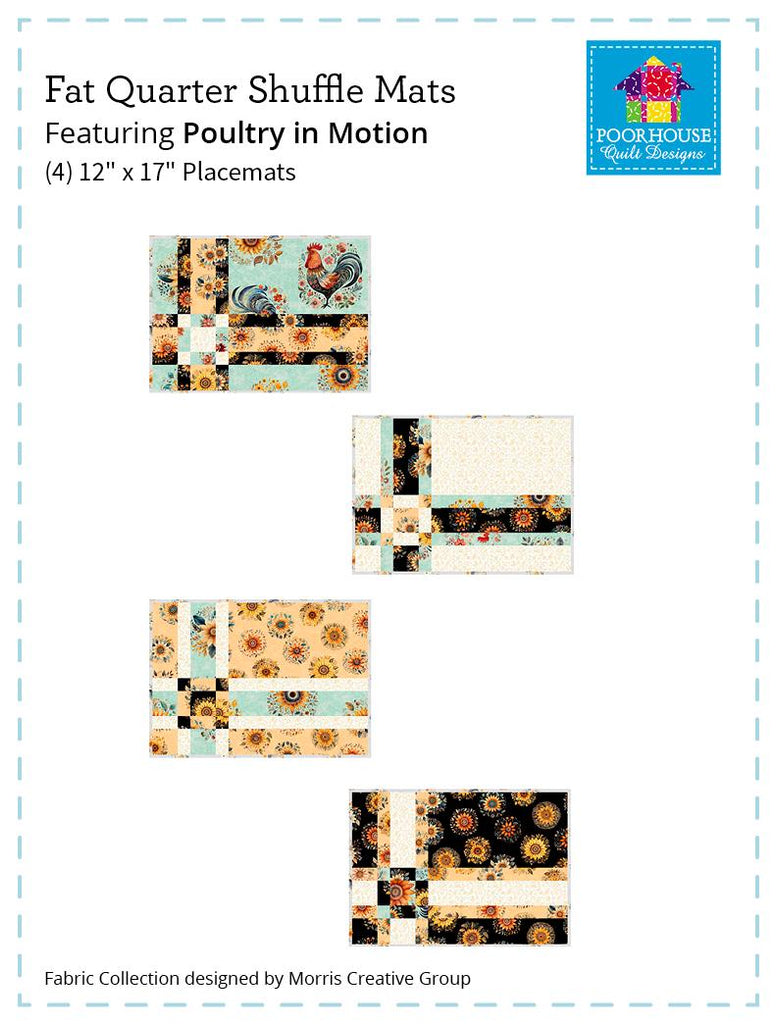 Image of the Fat Quarter Shuffle Mats Quilt pattern by PheobeMoon Designs for QT Fabrics. Features four placemats.
Cute Little Fabric Shop