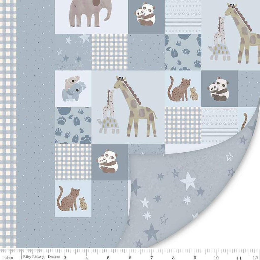 Image of the Double Lush Velvet Blue Safari Stargazing
 quilting cotton fabric by Riley Blake Designs. Features baby boy velvet patterns
Cute Little Fabric Shop