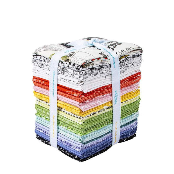 Image of the Sewing Seeds III Fat Quarter Bundle precut by J. Wecker Frisch for Riley Blake Designs. Features vintage and sewing fabrics on various backgrounds. 
Cute Little Fabric Shop