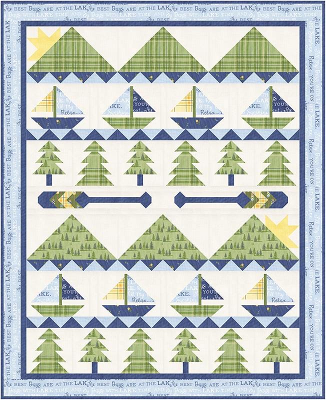 Image of the Sun Up to Sun Down quilt pattern by Coach House Designs for Moda Fabrics. Features a lake themed quilt.
Cute Little Fabric Shop