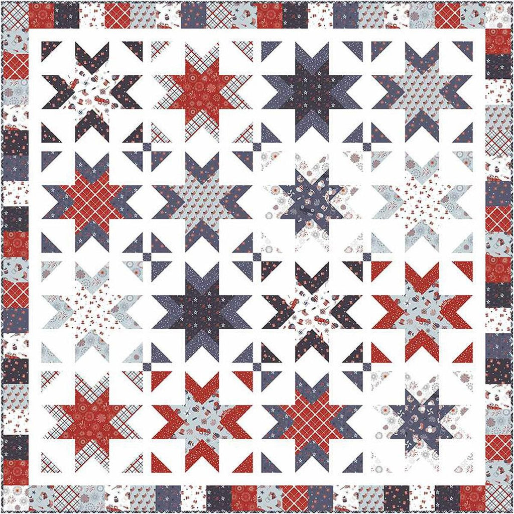 Image of the Sparklers quilt kit by Lori Whitlock for Riley Blake Designs. Features patriotic stars on a quilt.
Cute Little Fabric Shop