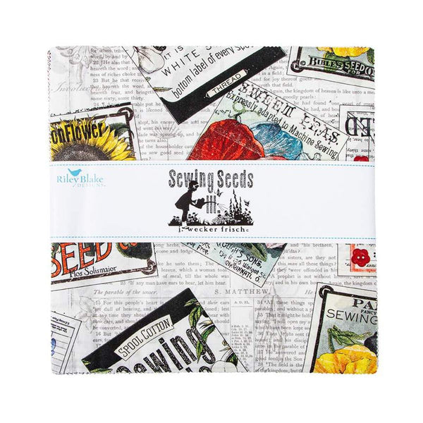 Image of the Sewing Seeds III 10 inch Stacker for Riley Blake Designs. Features sewing themed fabrics.
Cute Little Fabric Shop