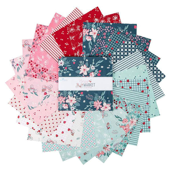 Berry Market Layer Cake 10" Stacker Bundle - Riley Blake Designs - 42 piece Precut Pre cut - Floral - Quilting Cotton Fabric