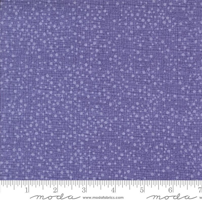 Dotty Thatched Dots Periwinkle quilting cotton fabrics by Robin Pickens for Moda Fabrics. Features lines and dots on a purple background. Cute Little Fabric Shop