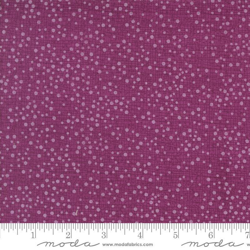 Dotty Thatched Dots Dahlia quilting cotton fabrics by Robin Pickens for Moda Fabrics. Features lines and dots on a pink background. Cute Little Fabric Shop