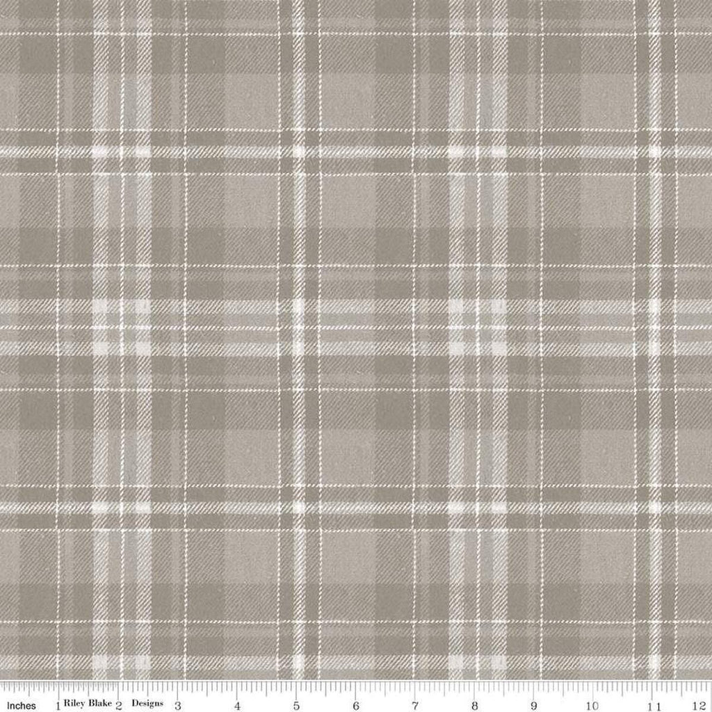 Image of the Costume Maker's Act II Plaid Gray quilting cotton fabric. Features plaid on a gray background. Cute Little Fabric Shop