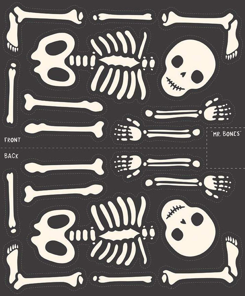SALE Hey Pumpkin Mr. Bones Jr. Panel P16039 - Riley Blake Designs - Skeleton Doll Panel - Quilting Cotton Fabric
