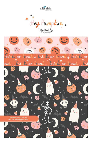 Hey Pumpkin Fat Quarter Bundle 24 pieces - Riley Blake Designs - Pre cut Precut - Halloween - Quilting Cotton Fabric