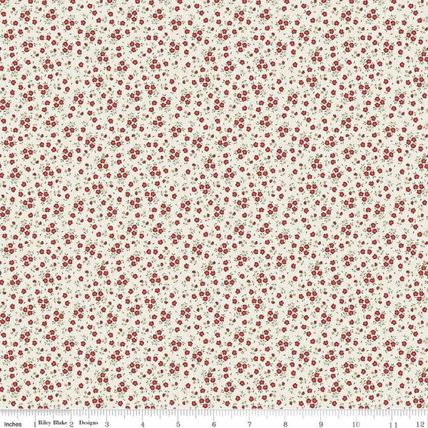 Anne of Green Gables Ditsy C16126 Red - Riley Blake Designs - Blossoms Floral Flowers- Quilting Cotton Fabric - Licensed Product