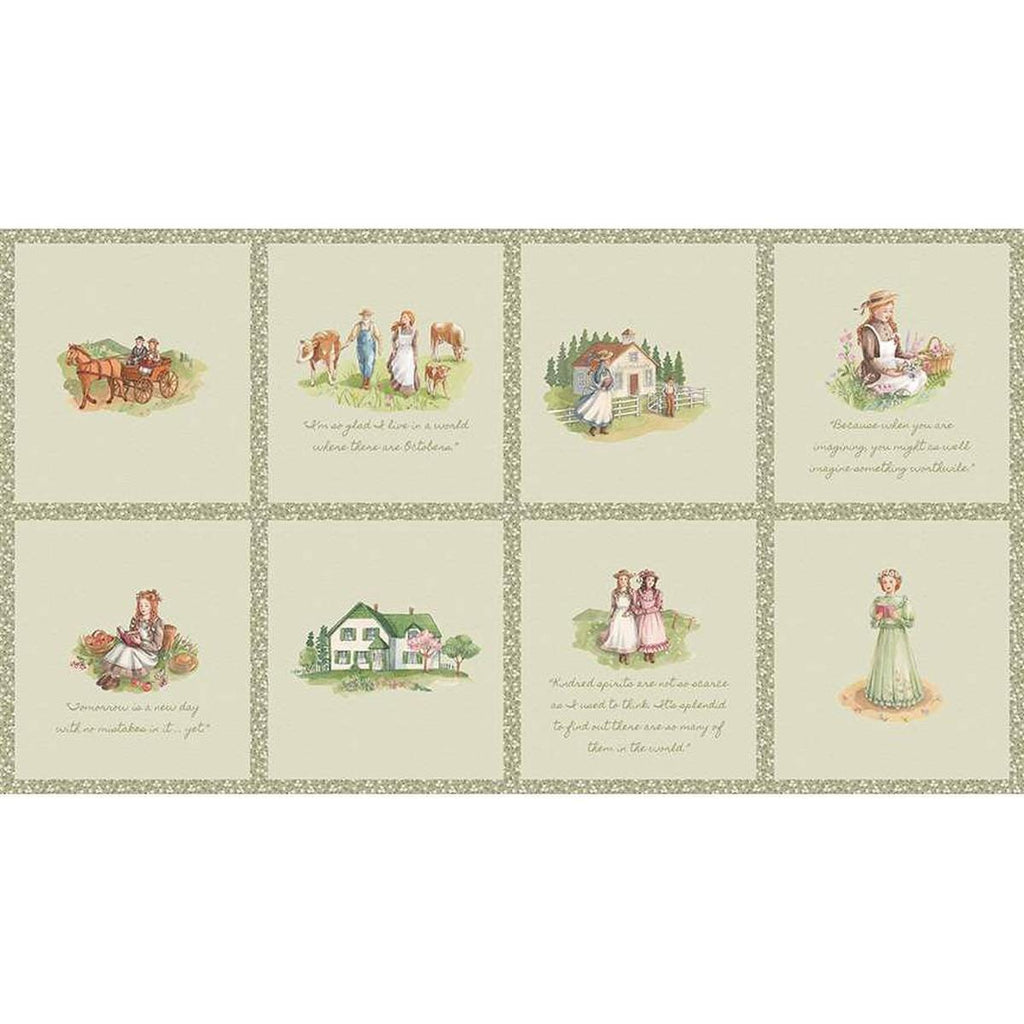 SALE Anne of Green Gables Panel PD16128 by Riley Blake - DIGITALLY PRINTED - Novel Story - Cotton Fabric - Licensed Product