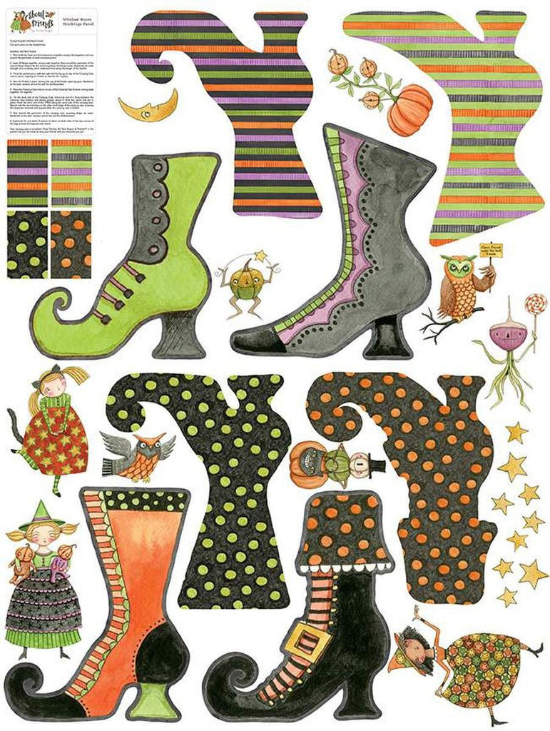 SALE Ghoul Friends Witches' Boots FELT Panel FT16059 by Riley Blake - Pieces for Witch Boot Stockings - Polyester Felt Panel
