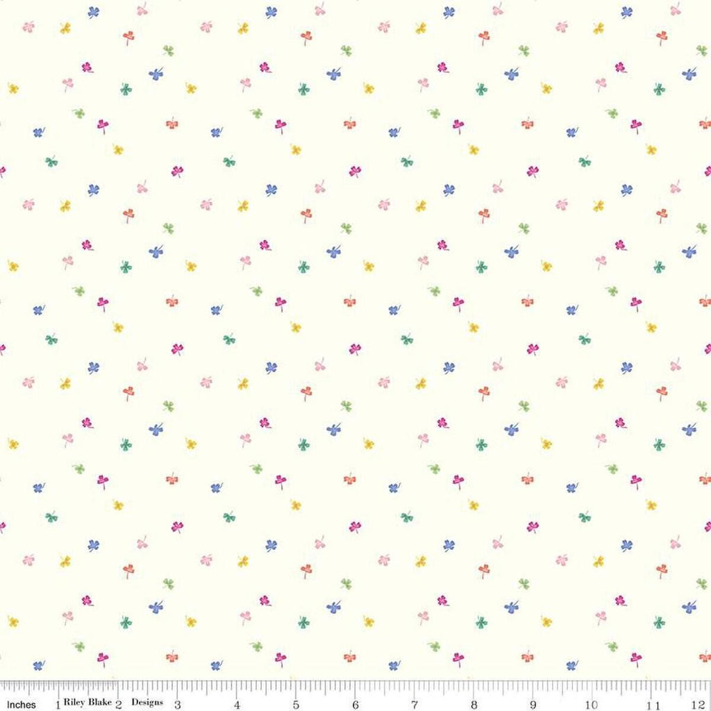 Image of the Chloe Clovers Cream quilting cotton fabric by Rachel Erickson for Riley Blake Designs. Image features tiny scattered clovers on a light cream background.
Cute Little Fabric Shop