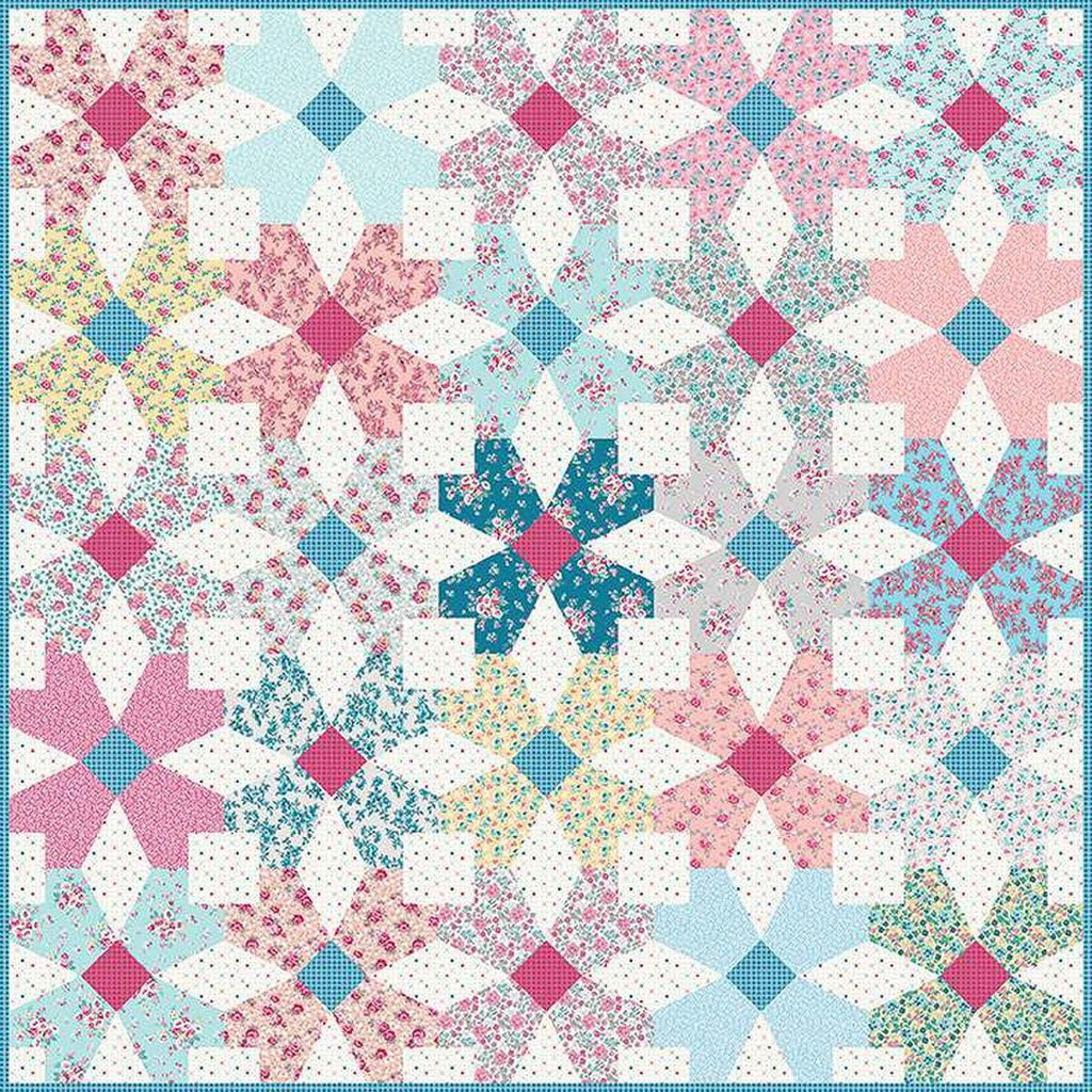 Ring Around the Posies Quilt PATTERN P124 by Gerri Robinson - Riley Blake - INSTRUCTIONS Only - Three Designs Square Quilt