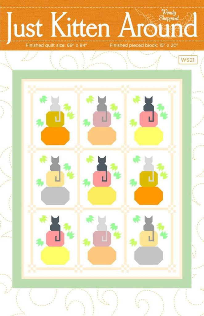 SALE Just Kitten Around Quilt PATTERN P180 by Wendy Sheppard - Riley Blake Designs - INSTRUCTIONS Only - Piecing Fat Quarter Friendly