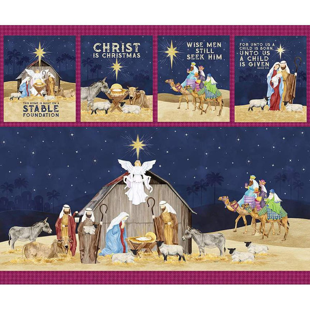 Come Let Us Adore Him Panel by Riley Blake Designs - DIGITALLY PRINTED - Christmas Nativity - Quilting Cotton Fabric