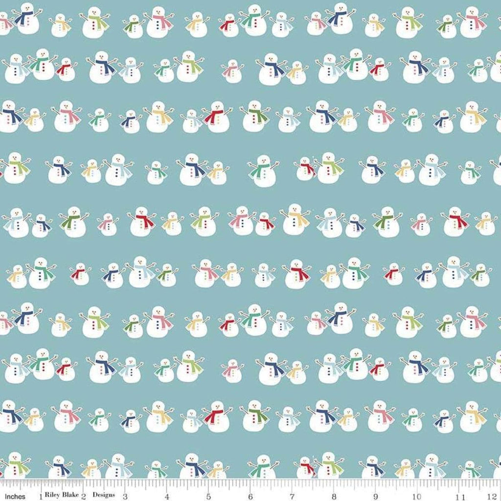 SALE Cozy Christmas Snowmen C5363 Blue by Riley Blake Designs - Lori Holt - Quilting Cotton Fabric