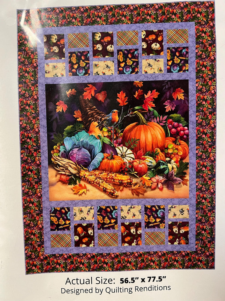 SALE Cornucopia Harvest Digital Quilt Top by Quilting Renditions - QT Fabrics - Digital Quilt Top - Quilting Cotton