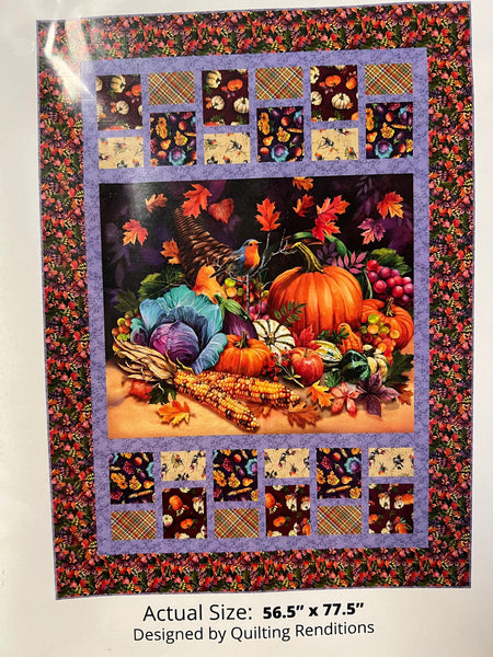SALE Cornucopia Harvest Digital Quilt Top by Quilting Renditions - QT Fabrics - Digital Quilt Top - Quilting Cotton