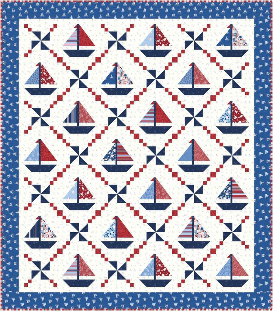 SALE Yacht Club Quilt PATTERN P156 by Amanda Niederhauser - Riley Blake Designs - INSTRUCTIONS Only - 10" Stacker Precut Friendly