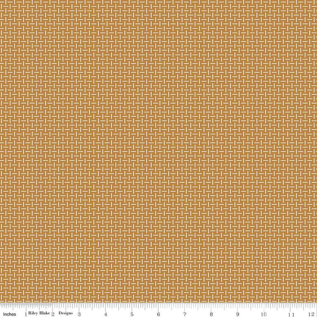 SALE Gentler Times Splendid C16486 Butterscotch - Riley Blake Designs - Lori Holt - Geometric Cross Hatch - Quilting Cotton Fabric