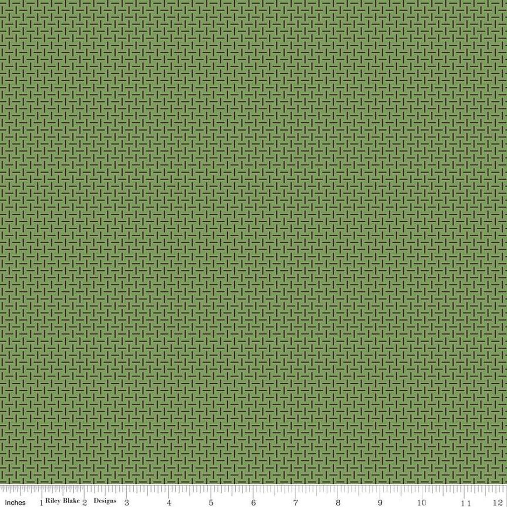 SALE Gentler Times Splendid C16486 Basil - Riley Blake Designs - Lori Holt - Geometric Cross Hatch - Quilting Cotton Fabric