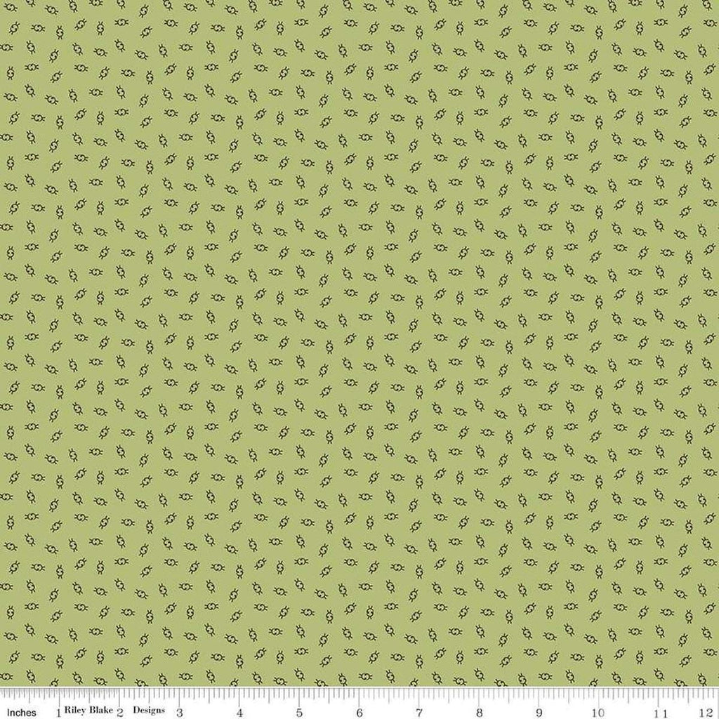 SALE Gentler Times Olden Days C16481 Lettuce - Riley Blake Designs - Lori Holt - Scattered Geometric Abstract - Quilting Cotton Fabric