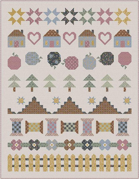 SALE Locust House Row Quilt PATTERN P042 by Amber Johnson - Riley Blake - INSTRUCTIONS Only - Fat Quarter Friendly - Multiple Sizes
