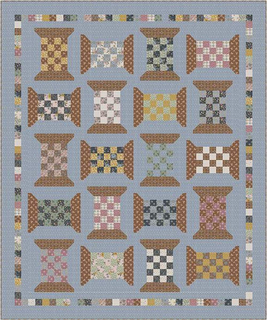 Checkered Spools Quilt PATTERN P042 by Amber Johnson - Riley Blake - INSTRUCTIONS Only - Rolie Polie Friendly