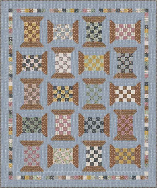 Checkered Spools Quilt PATTERN P042 by Amber Johnson - Riley Blake - INSTRUCTIONS Only - Rolie Polie Friendly