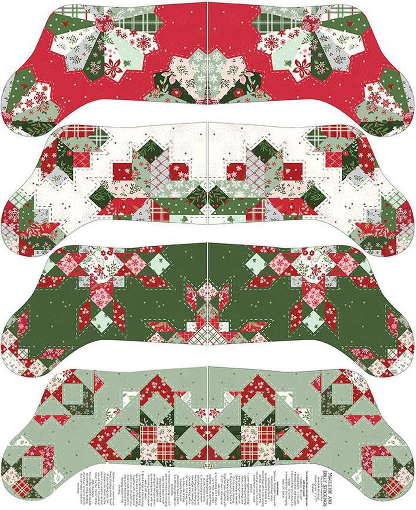 Mistletoe & Holly Stockings Panel P16411 - Riley Blake Designs - Christmas Winter - Quilting Cotton Fabric