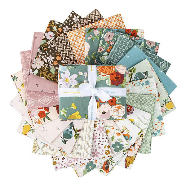 Winged Medley Fat Quarter Bundle 21 pieces - Riley Blake Designs - Pre cut Precut - Floral Flowers - Quilting Cotton Fabric