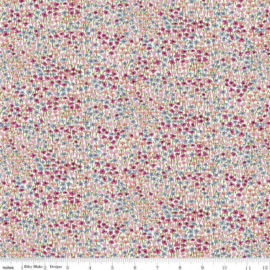 SALE Botanist's Walk 01667409A Joy Meadow A - Riley Blake Designs - Floral Flowers - Liberty Fabrics - Quilting Cotton Fabric