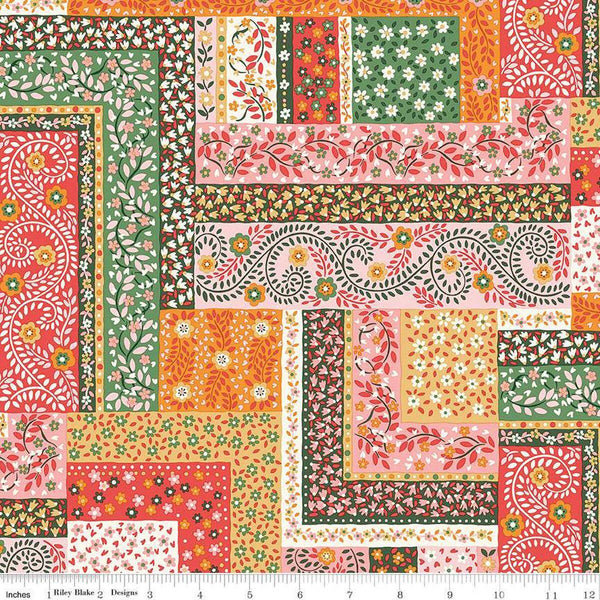 Tudor Celebration 01667442B Patchwork Scarves B - Riley Blake Designs - Floral Flowers - Liberty Fabrics - Quilting Cotton Fabric