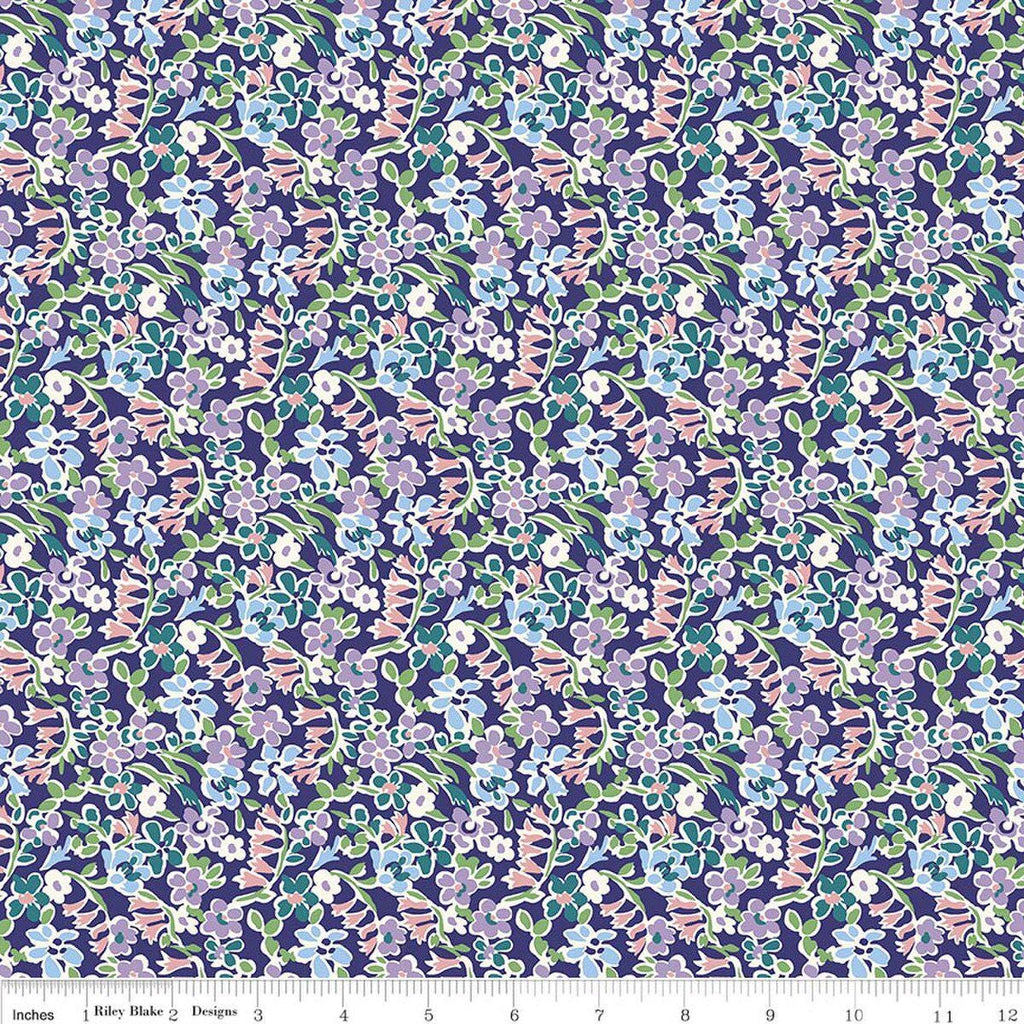 London Bouquet 01667418B Regent Meadow B - Riley Blake Designs - Floral Flowers - Liberty Fabrics - Quilting Cotton Fabric