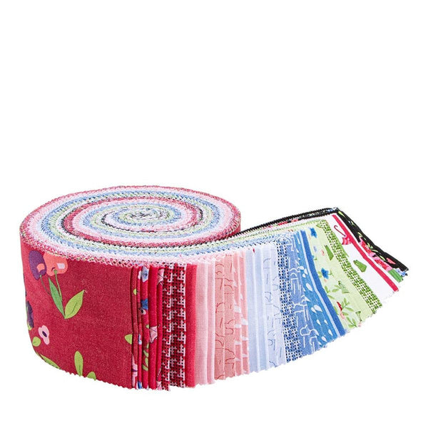 SALE Cloudburst 2.5 Inch Rolie Polie Jelly Roll 40 pieces - Riley Blake Designs - Precut Pre cut Bundle - Flowers Floral - Cotton Fabric
