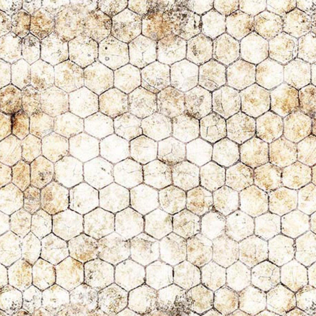 2 Yard 19" End of Bolt - Earthly Delights Chicken Wire 31318 Cream E - QT Fabric - 107/108" Wide - Hexagons - Quilting Cotton Fabric