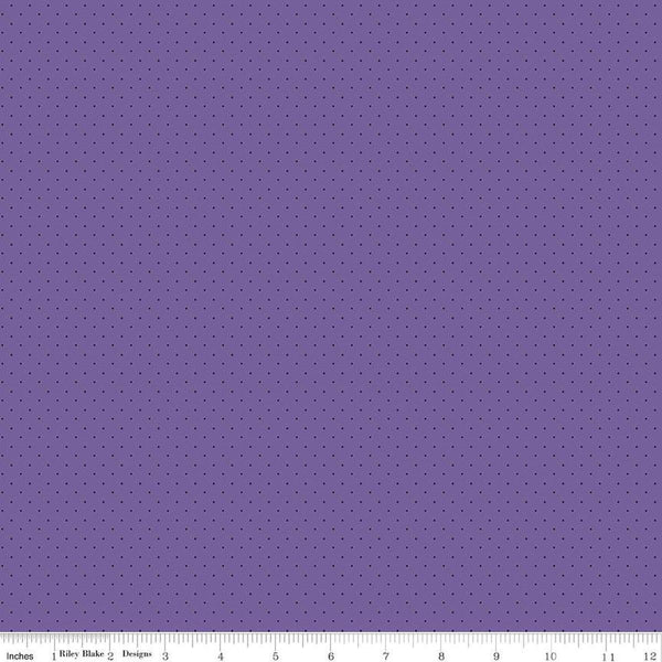 Image of the American Jane Pindots Purple quilting cotton fabric by American Jane for Riley Blake Designs. Features tiny dots on a purple background. Cute Little Fabric Shop