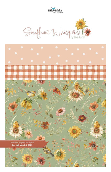 Sunflower Whispers Fat Quarter Bundle 19 pieces - Riley Blake Designs - Pre cut Precut - Floral - Quilting Cotton Fabric
