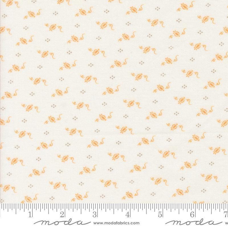Image of the Agatha Road Pumpkins Ghost Multi quilting cotton fabric by Moda Fabrics. Features geometric on a cream background. Cute Little Fabric Shop