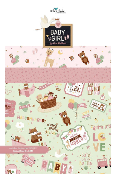 Baby Girl Fat Quarter Bundle 21 pieces - Riley Blake Designs - Pre cut Precut - Animals Hearts - Quilting Cotton Fabric