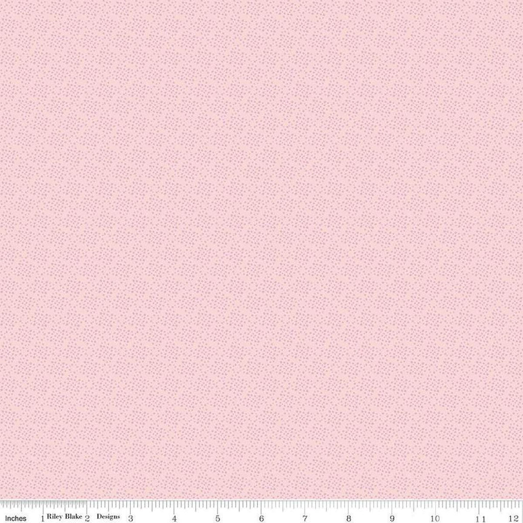 Image of Juju's Petals Dots Pink quilting cotton fabric by Judi Madsen for Riley Blake Designs. Features dots on a pink background. Cute Little Fabric Shop