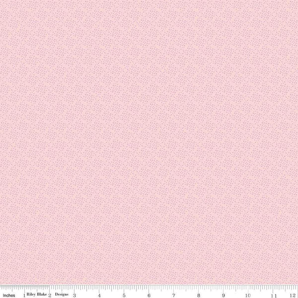 Image of Juju's Petals Dots Pink quilting cotton fabric by Judi Madsen for Riley Blake Designs. Features dots on a pink background. Cute Little Fabric Shop