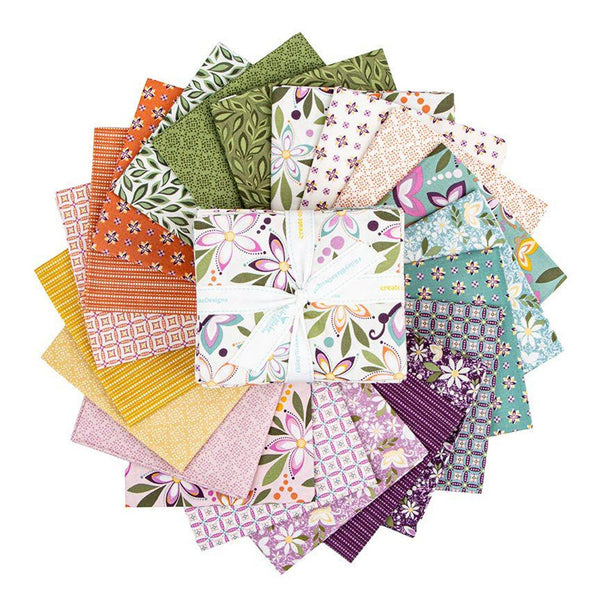 Juju's Petals Fat Quarter Bundle 21 pieces - Riley Blake Designs - Pre cut Precut - Nature Plants - Quilting Cotton Fabric