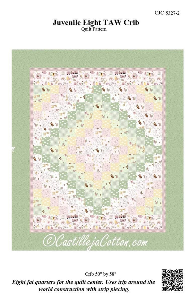 SALE Juvenile Eight Taw Crib Quilt PATTERN P148 by Castilleja Cotton - Riley Blake Designs - INSTRUCTIONS Only - Fat Quarter Friendly